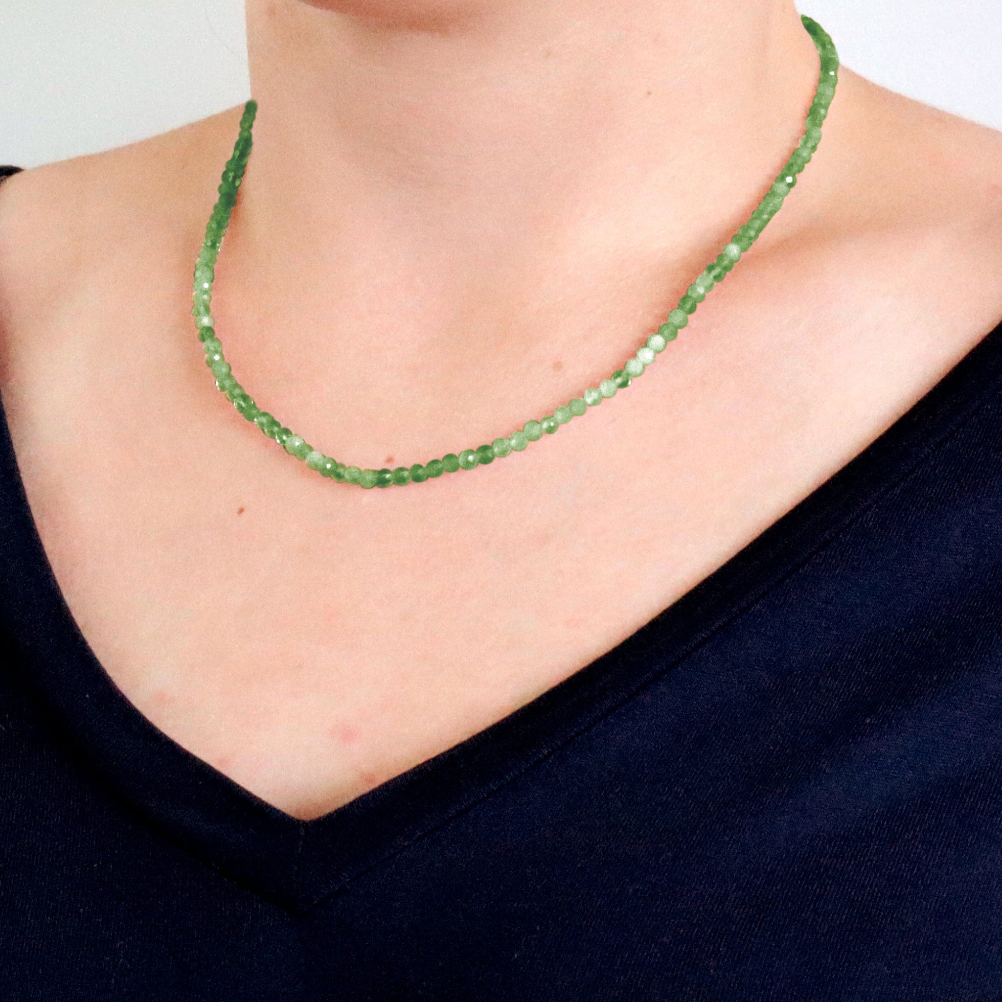 Colar de Quartzo Verde Facetado Colares Chokers Comprar na Loja WeMystic