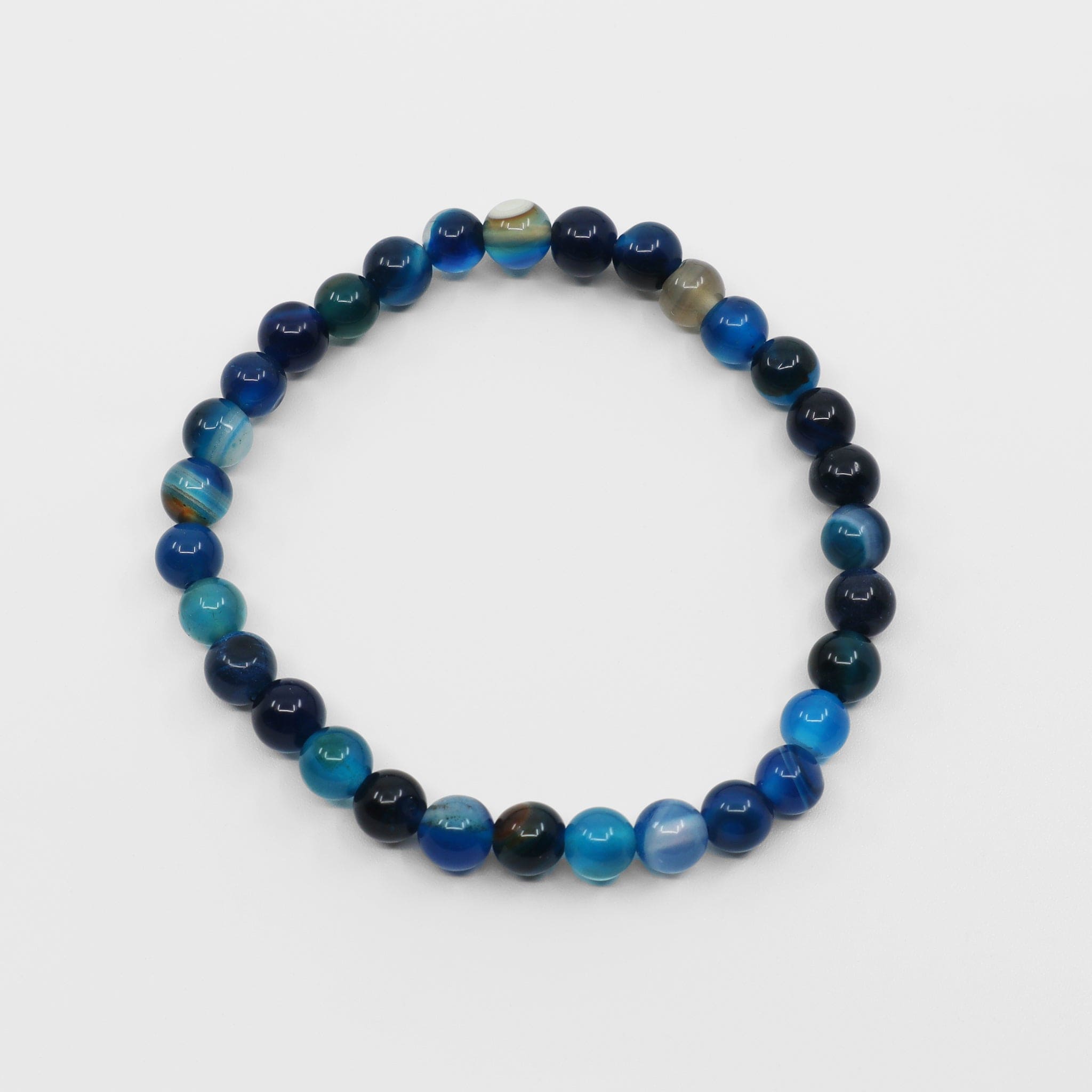 Pulseira Fina com Ágata  Azul Pulseiras com Pedras Comprar na Loja WeMystic