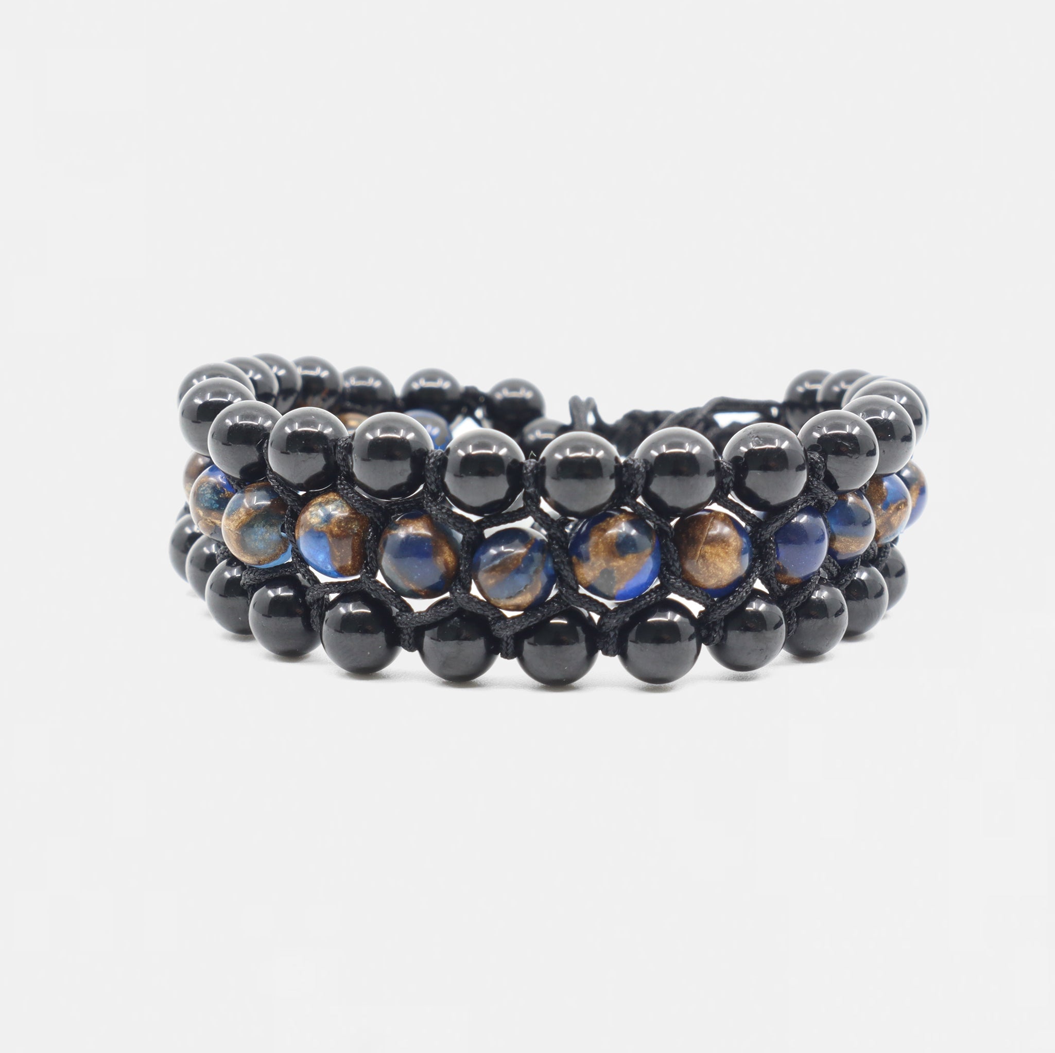 Pulseira Macramê de Olho Tigre Azul