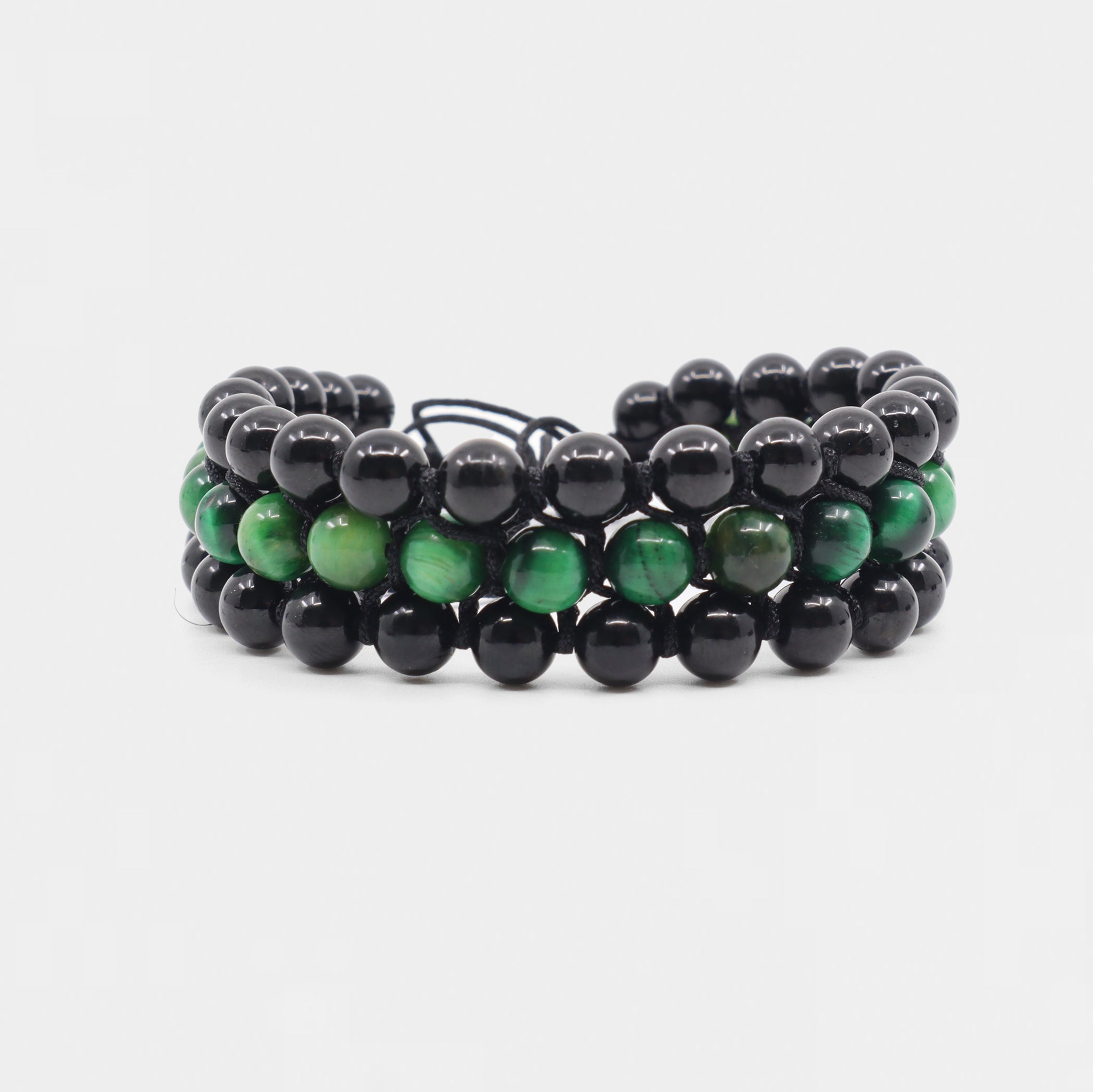 Pulseira Macramê de Olho Tigre Verde