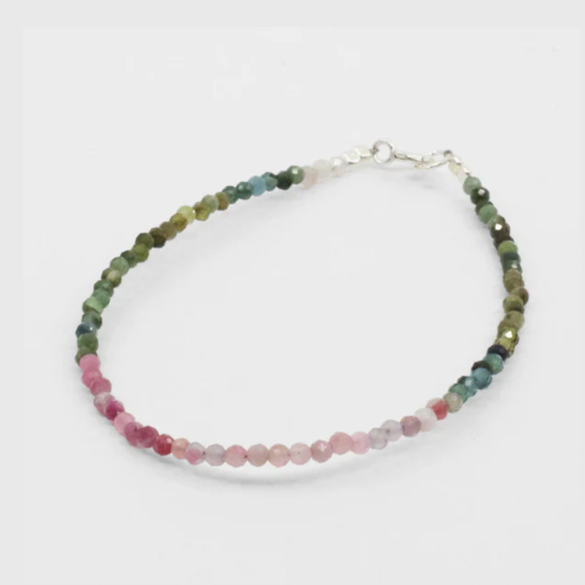 Pulseira de Turmalina Rosa Facetada