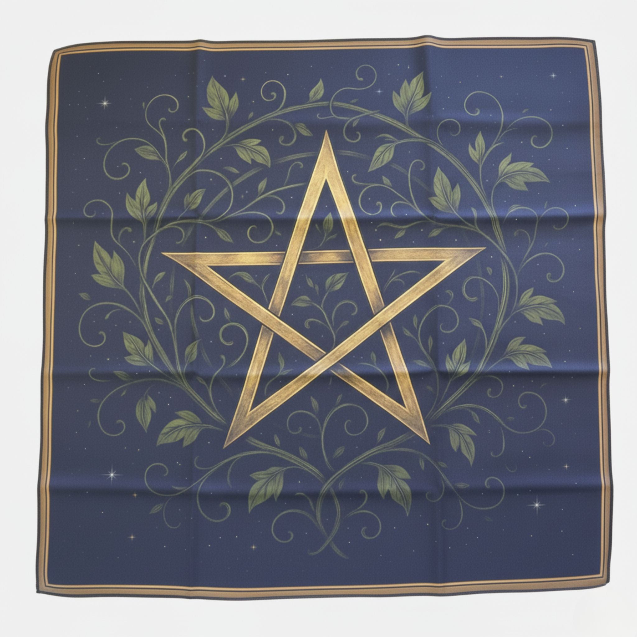 Toalha Preta com Pentagrama Dourado
