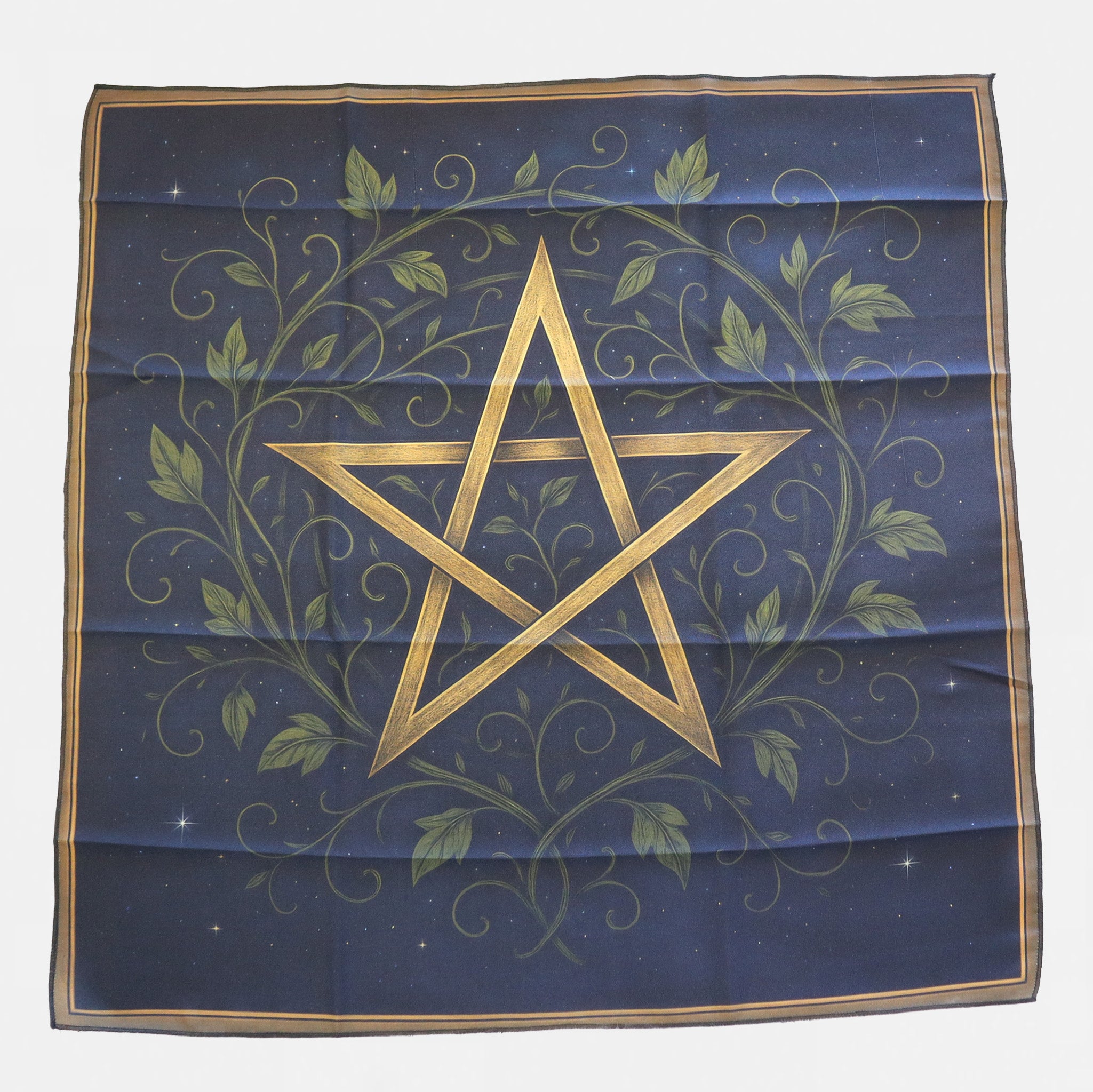 Toalha Preta com Pentagrama Dourado