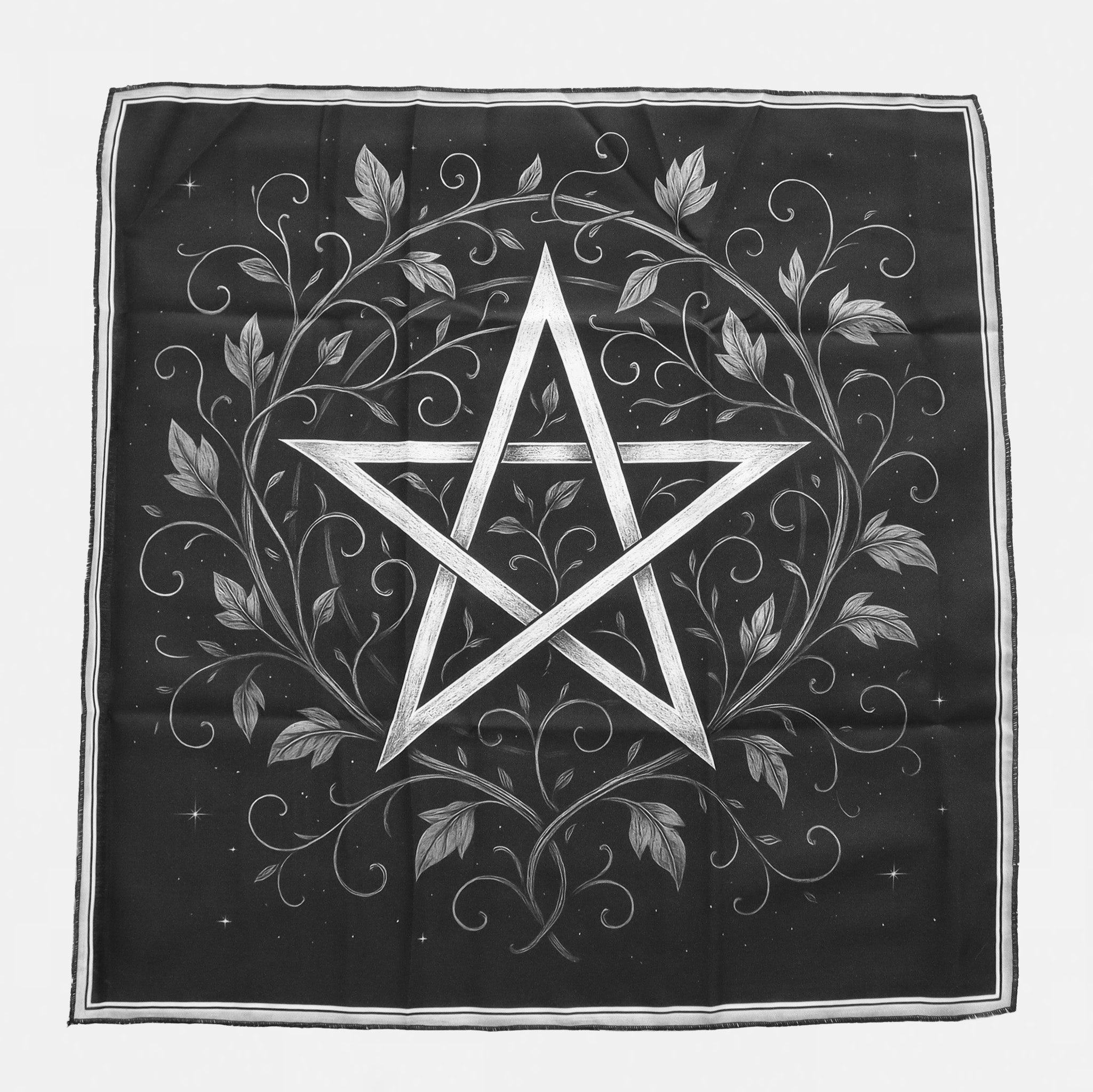 Toalha Preta com Pentagrama Prateado