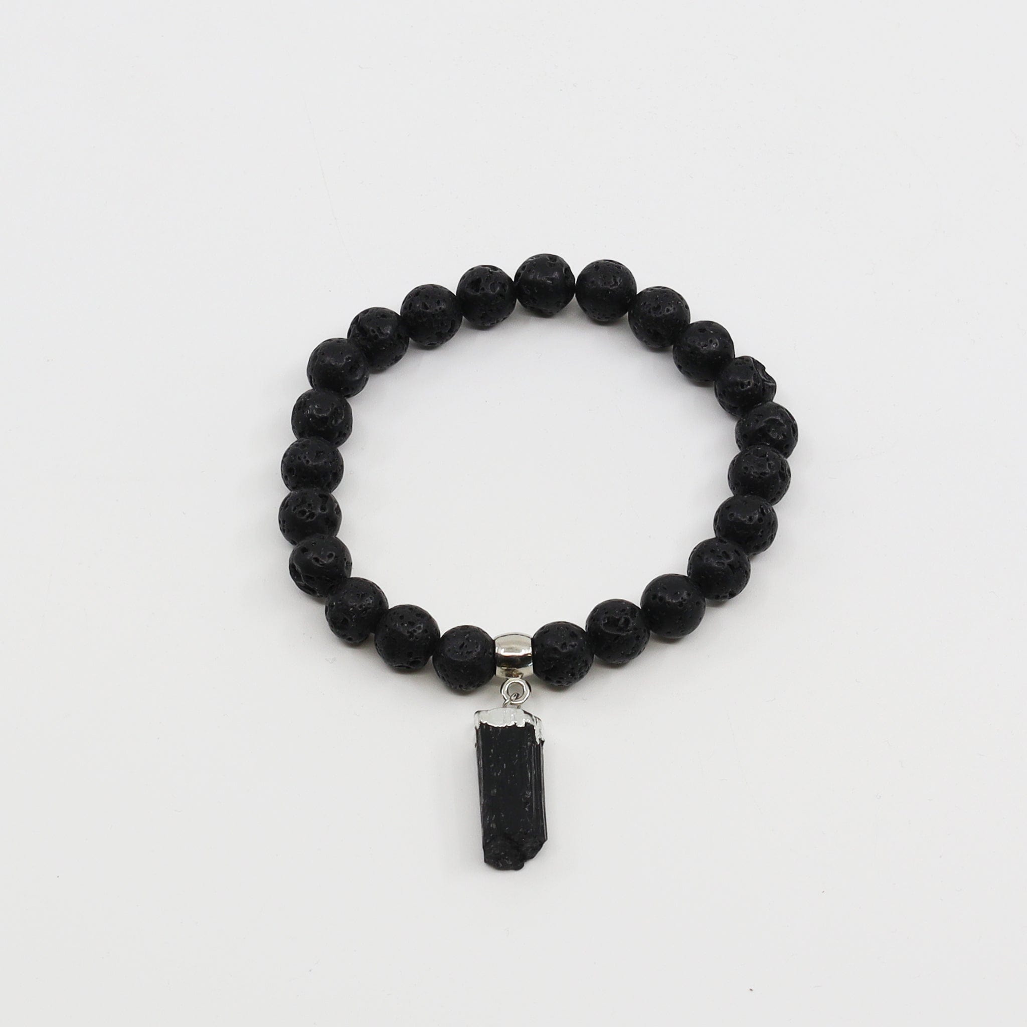 Pulseira com Pingente de Turmalina Negra Bruta Pulseiras com Pedras Comprar na Loja WeMystic