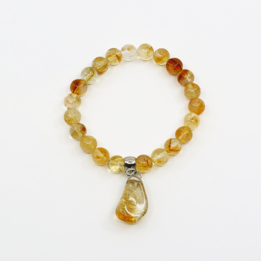 Pulseira de Citrino com Pingente
