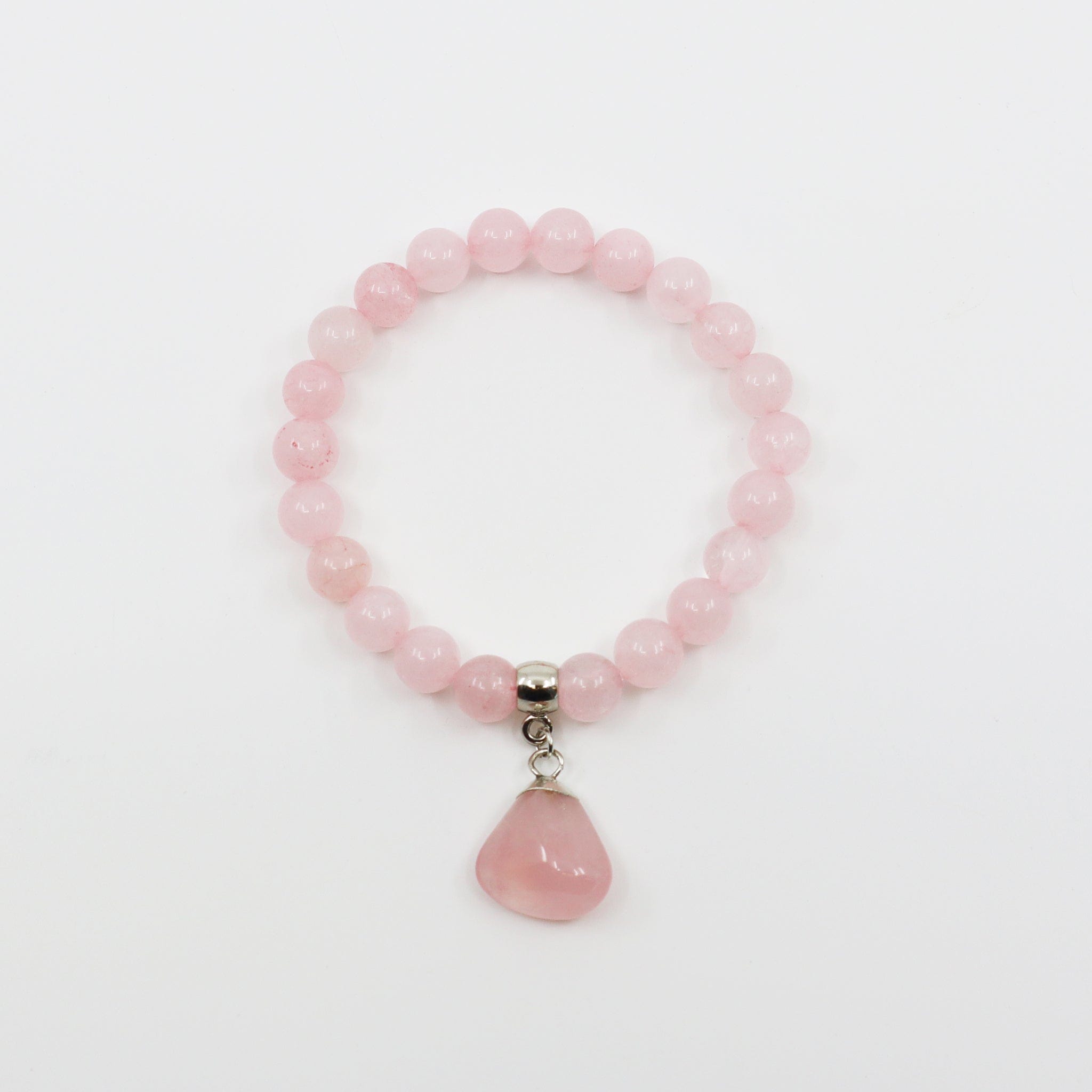 Pulseira de Quartzo Rosa com Pingente Pulseiras com Pedras Comprar na Loja WeMystic