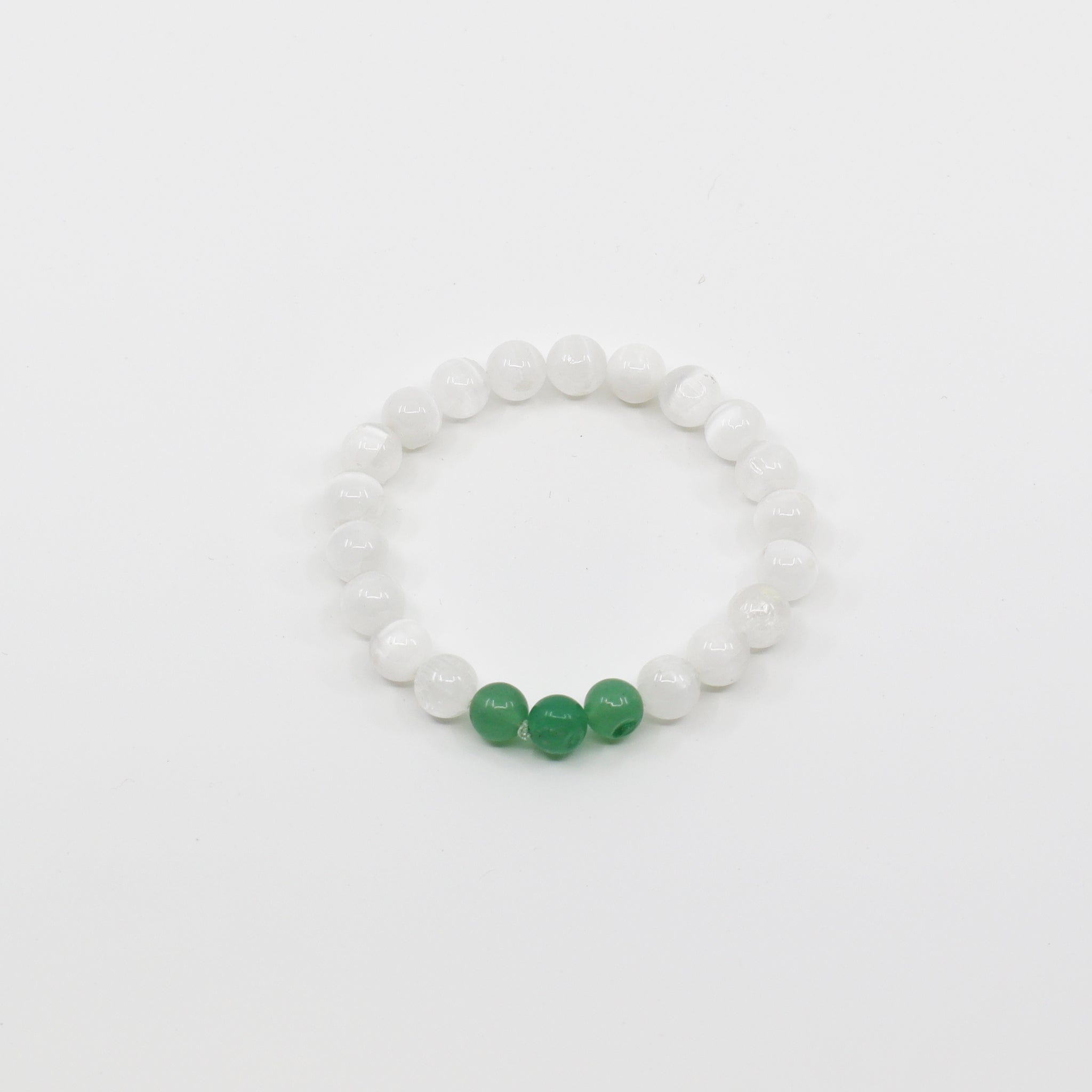 Pulseira de Selenita e Quartzo Verde Pulseiras com Pedras Comprar na Loja WeMystic