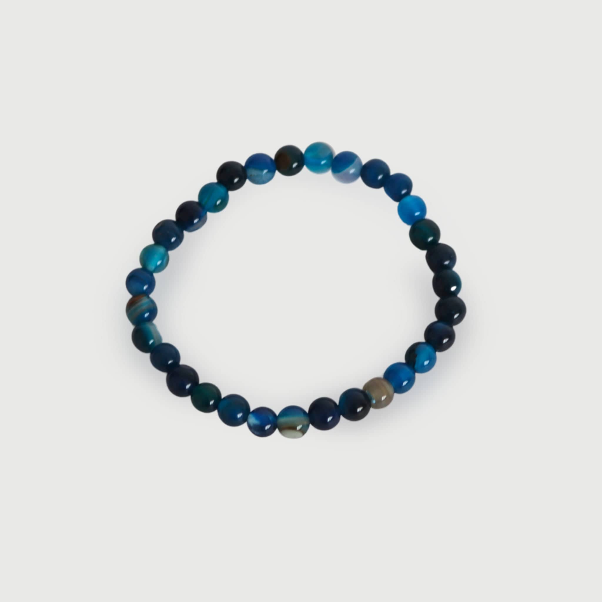 Pulseira Fina com Ágata  Azul Pulseiras com Pedras Comprar na Loja WeMystic