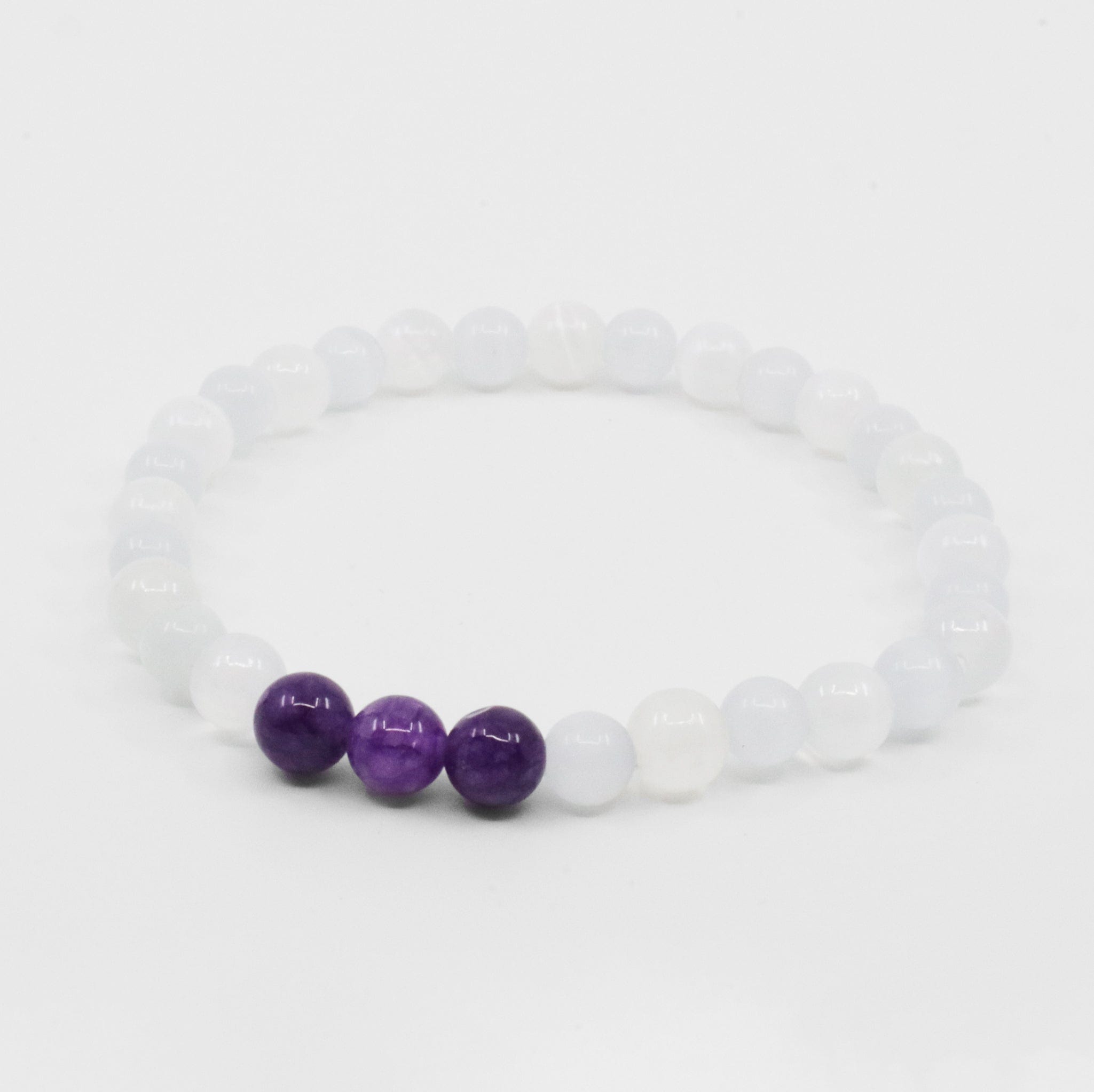 Pulseira Fina Selenita e Ametista Pulseiras com Pedras Comprar na Loja WeMystic