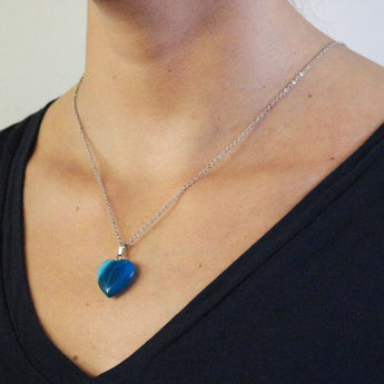 Pingente de Ágata Azul em Coração Pingentes com Pedras Comprar na Loja WeMystic