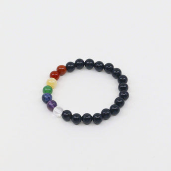 Pulseira de Obsidiana Negra e 7 Chakras Pulseiras com Pedras Comprar na Loja WeMystic