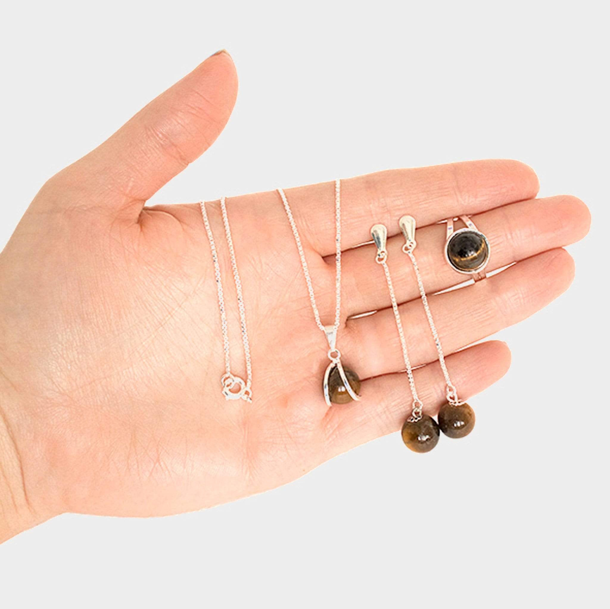 Conjunto de Joias de Olho de Tigre Conjunto de Joias Comprar na Loja WeMystic