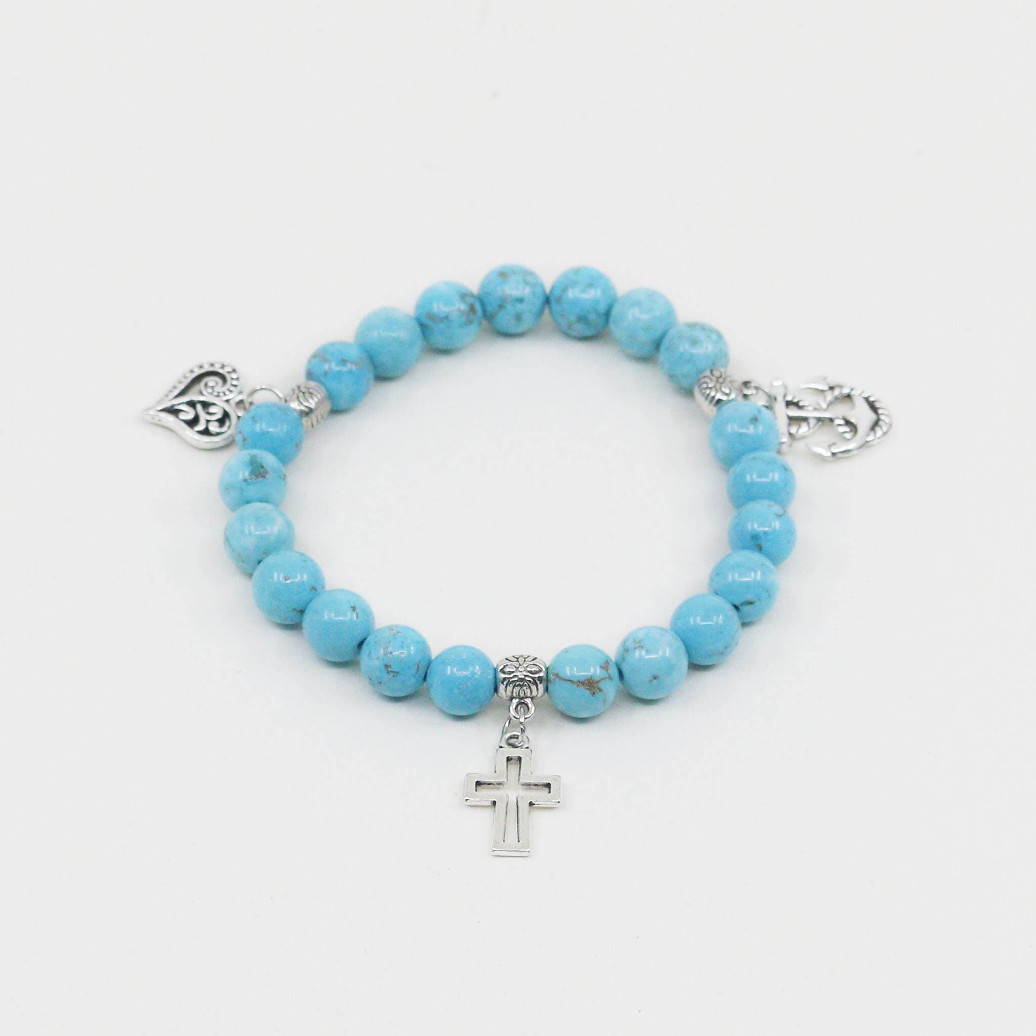 Pulseira de Howlita Azul com Pingentes Pulseira com Pedras Comprar na Loja WeMystic